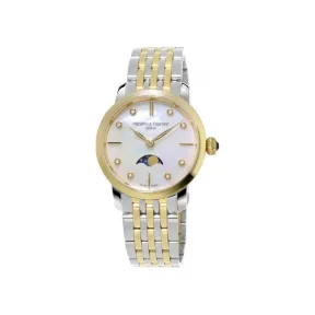 康斯登/Frederique Constant 超薄女装月相腕表 30MM 不锈钢间金色 石英机芯 女表 FC-206MPWD1S3B