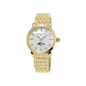 康斯登/Frederique Constant 超薄月相腕表 30MM 镀金不锈钢 石英机芯 FC-206MPWD1S5B