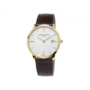 康斯登/Frederique Constant 超薄男装腕表 38.4MM 镀金不锈钢 石英机芯 男表 FC-220V5S5