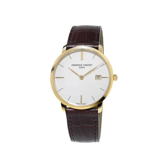 康斯登/Frederique Constant 超薄男装腕表 38.4MM 镀金不锈钢 石英机芯 男表 FC-220V5S5