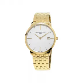 康斯登/Frederique Constant 超薄男装腕表 38.4MM 镀金不锈钢 石英机芯 男表 FC-220V5S5B