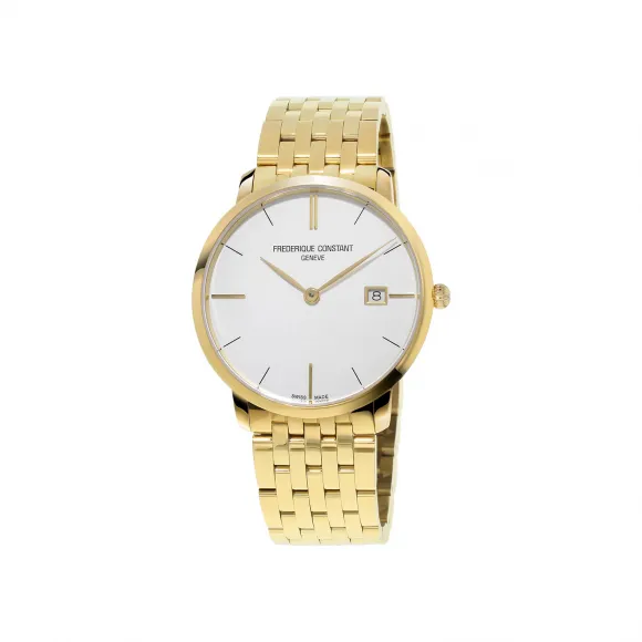 康斯登/Frederique Constant 超薄男装腕表 38.4MM 镀金不锈钢 石英机芯 男表 FC-220V5S5B