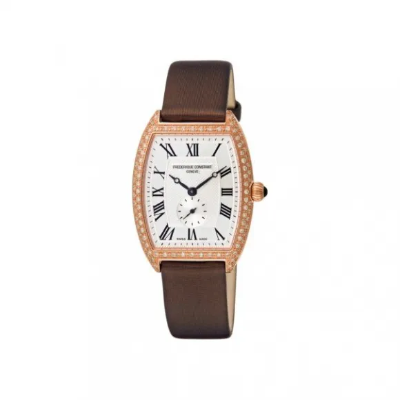 康斯登/Frederique Constant 超薄女装小秒针腕表 30MMx34MM 不锈钢镀玫瑰金色 石英机芯 女表 FC-235M3TPV4