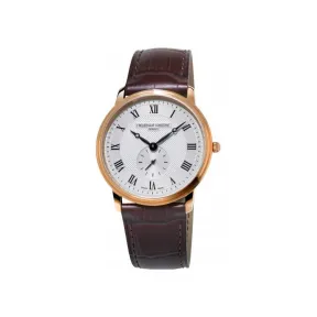 康斯登/Frederique Constant 超薄男装小秒针腕表 37MM 不锈钢镀玫瑰金色 石英机芯 男表 FC-235M4S4