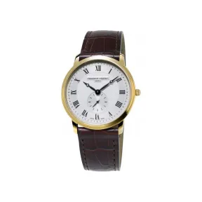 康斯登/Frederique Constant 超薄男装小秒针腕表 37MM 不锈钢镀金色 石英机芯 男表 FC-235M4S5