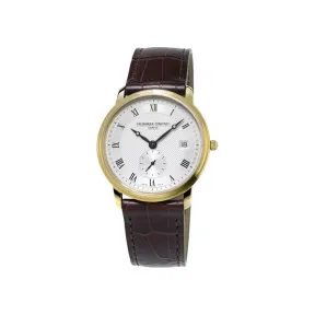 康斯登/Frederique Constant 超薄男装小秒针腕表 37MM 不锈钢镀金色 石英机芯 男表 FC-245M4S5
