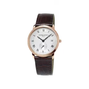 康斯登/Frederique Constant 超薄男装小秒针腕表 37MM 18K玫瑰金 石英机芯 男表 FC-245M4S9