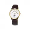 康斯登/Frederique Constant 超薄中型日期腕表 37MM 不锈钢镀金色 石英机芯 FC-245V4S5
