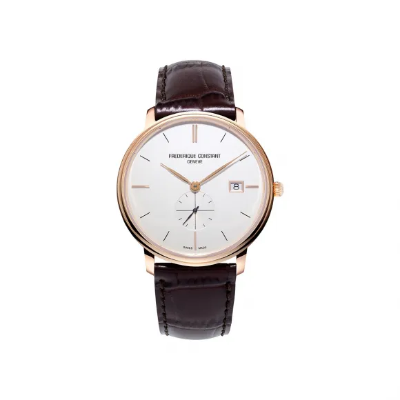 康斯登/Frederique Constant 超薄男装小秒针腕表 39MM 不锈钢镀金色 石英机芯 男表 FC-245V5S4