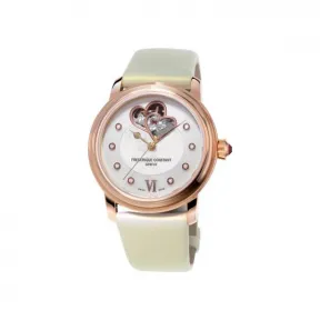康斯登/Frederique Constant 双心跳女装自动腕表 35MM 不锈钢镀玫瑰金色 自动机械机芯 女表 FC-310DHB2P4