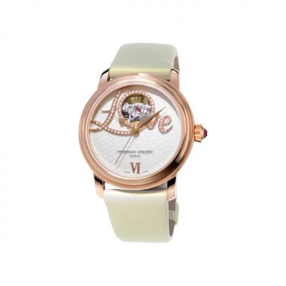 康斯登/Frederique Constant 心跳女装自动腕表 35MM 不锈钢镀玫瑰金色 自动机械机芯 女表 FC-310LHB2P4