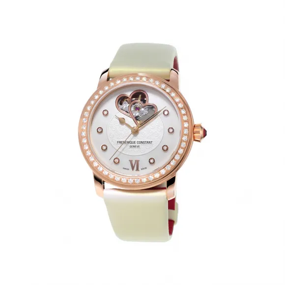 康斯登/Frederique Constant 世界心脏组织联会女装腕表 34MM 镀玫瑰金不锈钢 自动机械机芯 女表 FC-310WHF2PD4