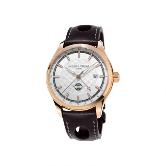 康斯登/Frederique Constant 古典赛车系列GMT 腕表 40MM 镀玫瑰金不锈钢 自动机械机芯 FC-350HVG5B4