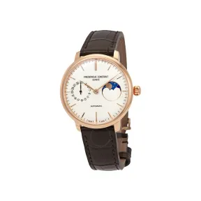 康斯登/Frederique Constant 超薄月相自家机芯腕表 38.8MM 抛光镀玫瑰金不锈钢 自动机械机芯 FC-702V3S4