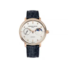 康斯登/Frederique Constant 自家机芯超薄月相腕表 39MM 不锈钢镀玫瑰金色 自动机械机芯 FC-702VD3SD4