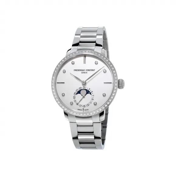 康斯登/Frederique Constant 自家机芯超薄月相腕表 38.8MM 不锈钢 自动机械机芯 FC-703SD3SD6B