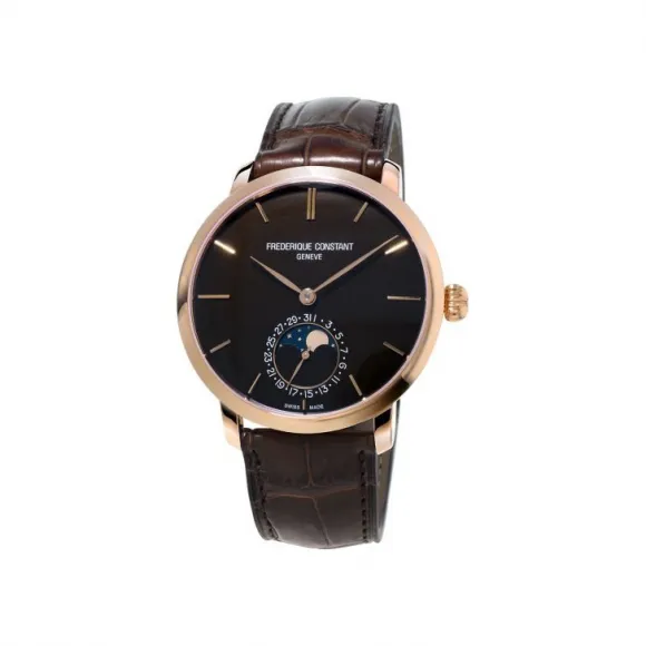 康斯登/Frederique Constant 自家机芯超薄月相腕表 42MM 18K玫瑰金 自动机械机芯 FC-705C4S9