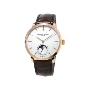 康斯登/Frederique Constant 自家机芯超薄月相腕表 42MM 不锈钢镀玫瑰金色 自动机械机芯 FC-705V4S4