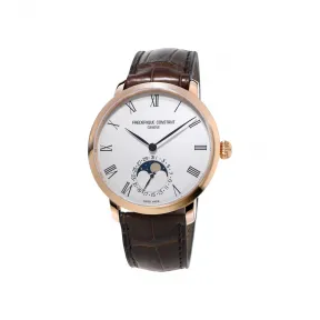 康斯登/Frederique Constant 自家机芯超薄月相腕表 42MM 不锈钢镀玫瑰金色 自动机械机芯 FC-705WR4S4