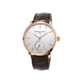 康斯登/Frederique Constant 自家机芯超薄腕表 42MM 镀玫瑰金不锈钢 自动机械机芯 FC-710V4S4