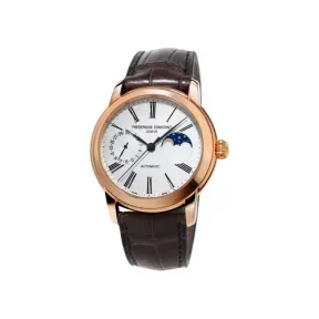 康斯登/Frederique Constant 自家机芯经典月相腕表 42MM 不锈钢镀玫瑰金色 自动机械机芯 FC-712MS4H4