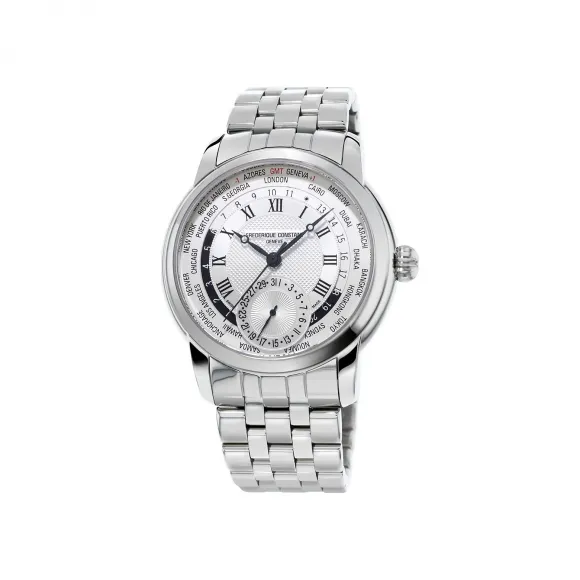 康斯登/Frederique Constant 自家机芯世界时区腕表 42MM 不锈钢 自动机械机芯 FC-718MC4H6B