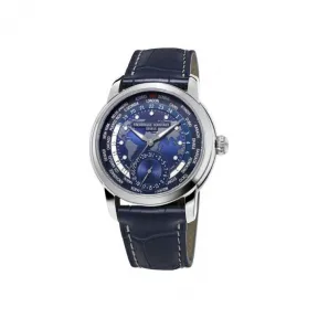 康斯登/Frederique Constant 自家机芯经典世界时区腕表 42MM 不锈钢 自动机械机芯 FC-718NWM4H6