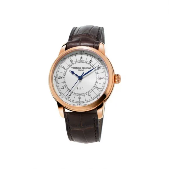 康斯登/Frederique Constant 自家机芯十二时辰腕表 41MM 不锈钢镀玫瑰金色 自动机械机芯 FC-724CC4H4