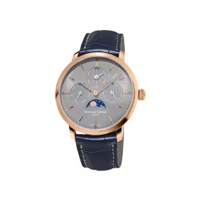 康斯登/Frederique Constant 自家机芯超薄万年历腕表 42MM 不锈钢镀玫瑰金色 自动机械机芯 FC-775G4S4