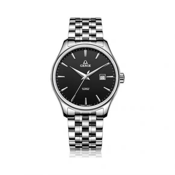 爵尼/Genie 维也纳系列 316L精钢 41mm 自动机械机芯 男表 GNQ-T1838M-AB
