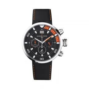 乔治菲登GF1919手表石英夜光计时日历皮带男女情侣腕表 橙色GFBQ001