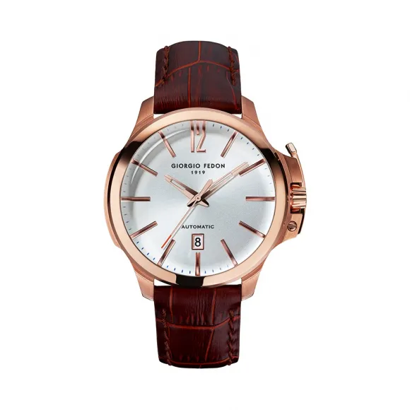 乔治菲登GIORGIOFEDON1919手表 哲学家系列自动机械进口日历简约皮带男士腕表 白色GFCE004