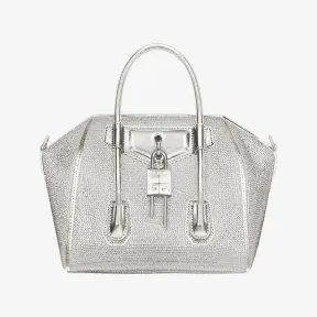 纪梵希/Givenchy 女士 缎面、水钻和皮革迷你 Antigona Lock 手袋 3617010503864