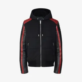 纪梵希/Givenchy 男士 皮革和绗缝尼龙兜帽 BM00516003-001