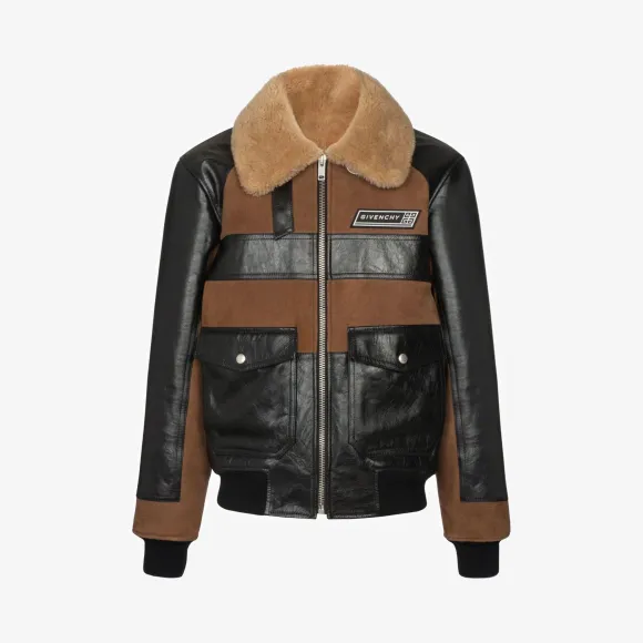 纪梵希/Givenchy 男士 毛羊皮和皮革夹克 BM006760AH-280