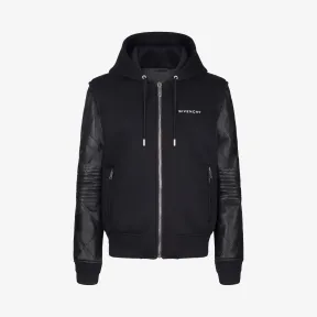 纪梵希/Givenchy 男士 皮革连帽夹克 BM00CB60DH-001