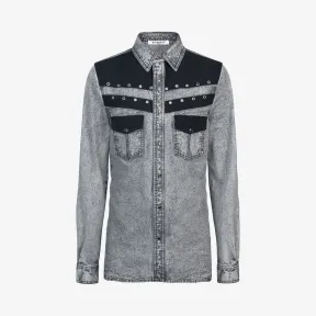 纪梵希/Givenchy 男士 孔眼牛仔衬衫 BM604G503T-030