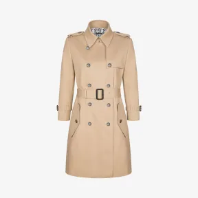 纪梵希/Givenchy 女士 银色4G纽扣双排扣风衣 BW001C10H5-280