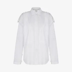 纪梵希/Givenchy 女士 条纹军旅中式立领衬衫 BW60FQ11W3-118