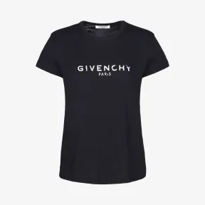 纪梵希/Givenchy 女士 PARIS复古修身T恤 BW705Z3Z0Y-001