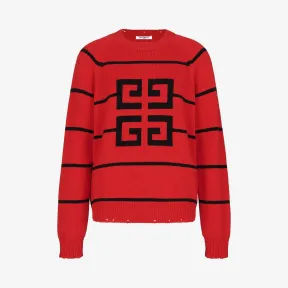 纪梵希/Givenchy 女士 4G LOGO条纹羊毛针织衫 BW907D4Z5A-606