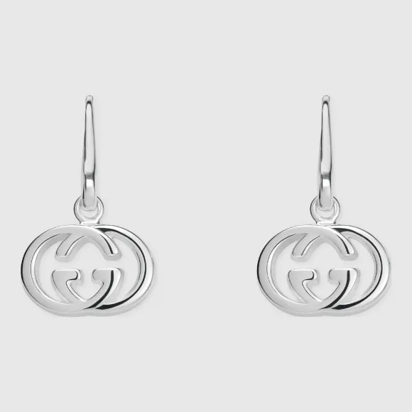 古驰/Gucci 耳环，配以双 G 互扣式吊坠 223321 J8400 8106