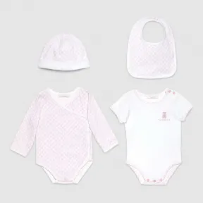 古驰/Gucci 婴儿四件式迷你双G礼品套装 256673 X5003 9090