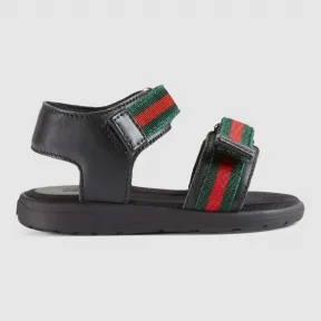 古驰/Gucci 幼儿真皮凉鞋，配以标志织带 257759 BLN10 1060