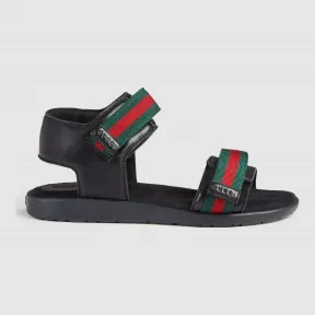 古驰/Gucci 儿童真皮凉鞋，配以织带装饰 257761 BLN10 1060