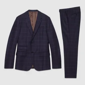 古驰/Gucci 全新Signoria窗型格纹法兰绒西服 336717 Z6931 4284