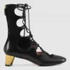 古驰/Gucci 皮革系带靴 400087 DKH40 1000