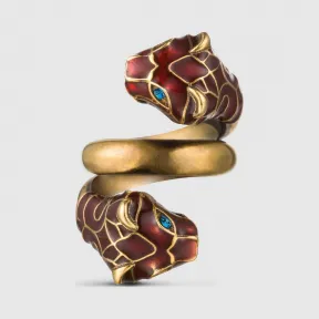 古驰/Gucci 红色珐琅虎头戒指 402269-I1634-8520