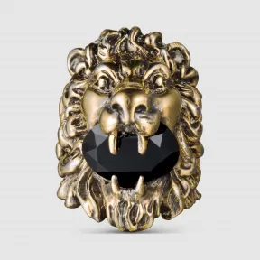 古驰/Gucci 饰水晶狮头戒指 402763-J1D50-8029