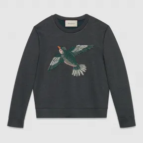 古驰/Gucci 粘胶纱针织运动衫，饰以小鸟贴花 408238 X6456 1009